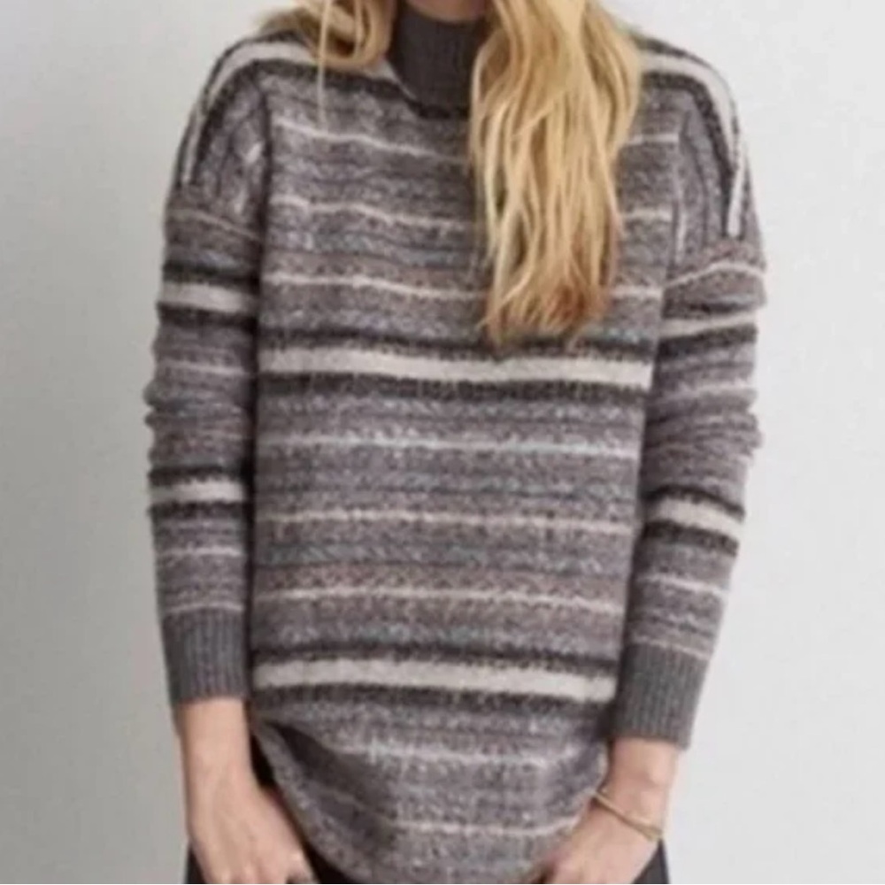 American Eagle Outfitters Multicolor Striped Turtleneck Sweater